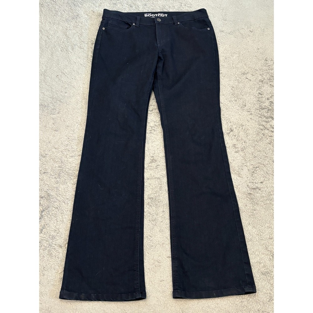 New York & Company Jeans Womens 8 Low Rise Skinny Boot Cut Dark Wash Blue Denim